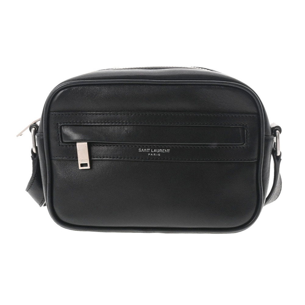 SAINT LAURENT Camera Bag Black Lambskin Shoulder